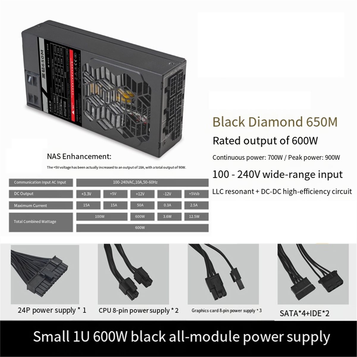 Flex Atx Power Supply 600W 1U - A14G Flex 600W, Catu Daya Modular,